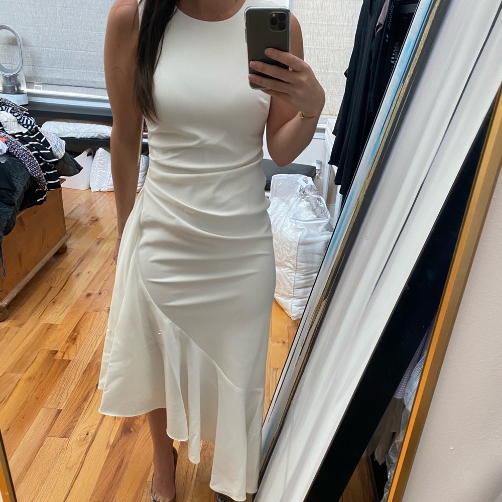Eliza J high low white gown. Worn once!